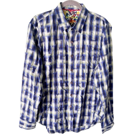 Robert Graham Shirt Men's XL Plaid Multicolor Long Sleeve Button Up 100% Cotton - Picture 1 of 8